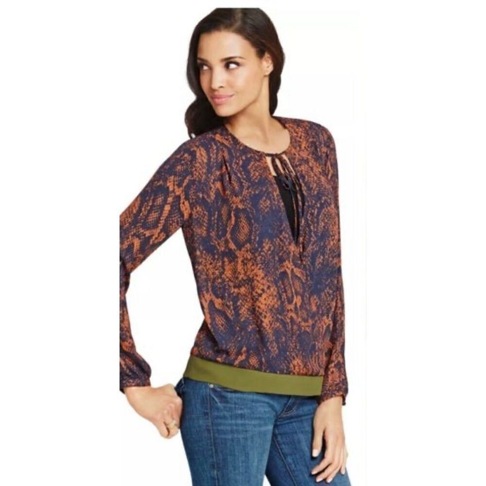 Cabi Women’s Python Print Border Wrap Blouse Size… - image 2